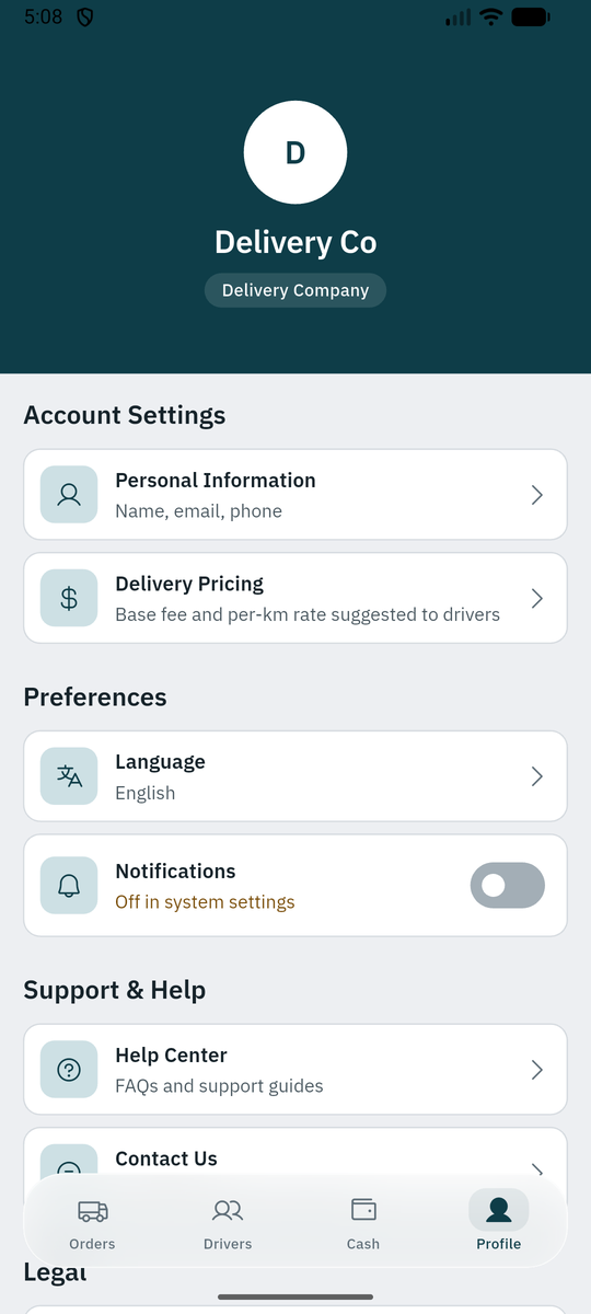 The delivery company's profile: pricing, drivers, cash.
